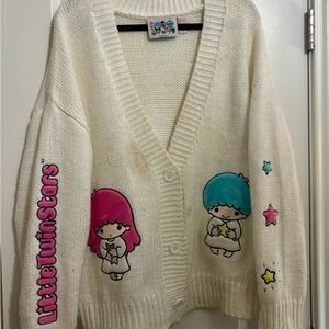 Forever 21 x Sanrio Little Twin Stars Cream Cardigan with patch details